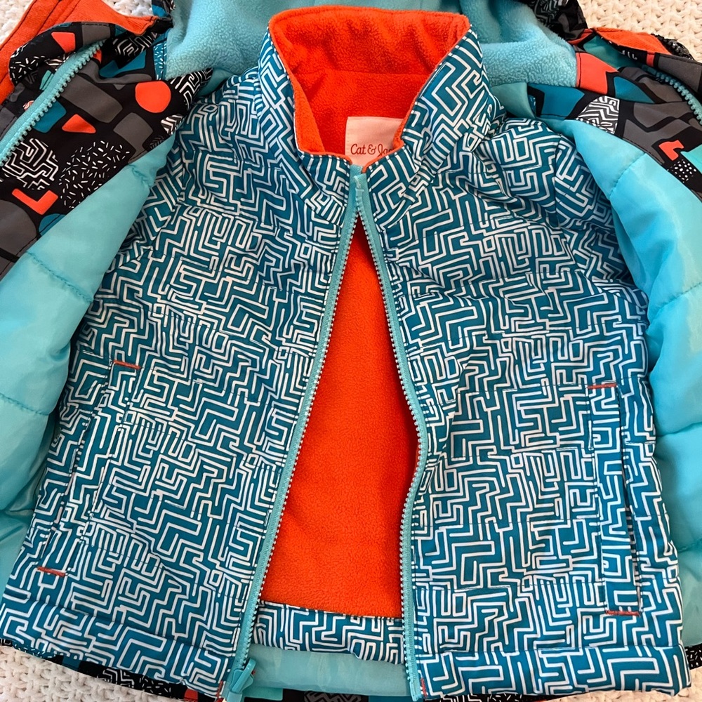 Cat & Jack Winter Jacket 2-in-1 Size 2T - Picture 8 of 14